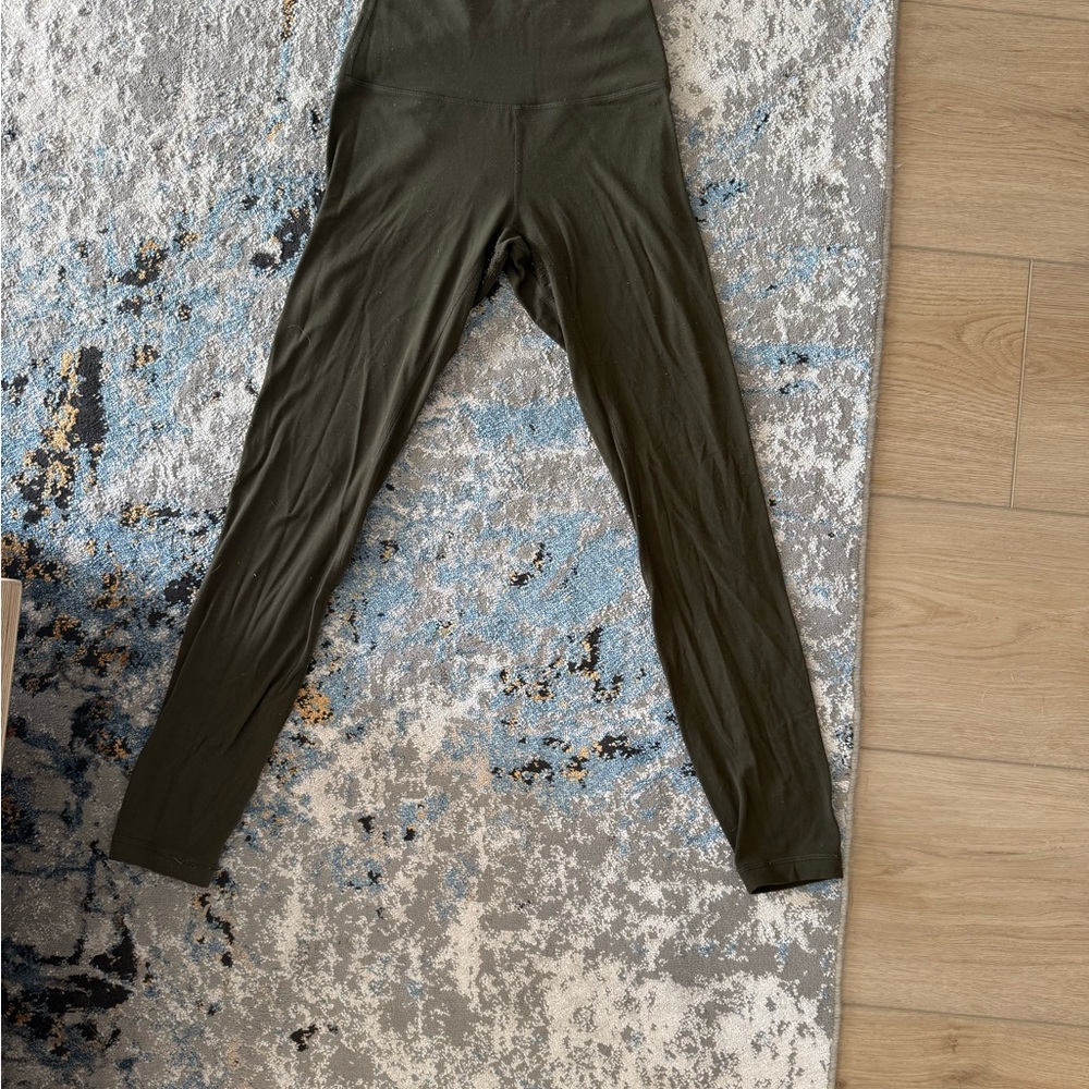 Olive Green High-Waisted Leggings